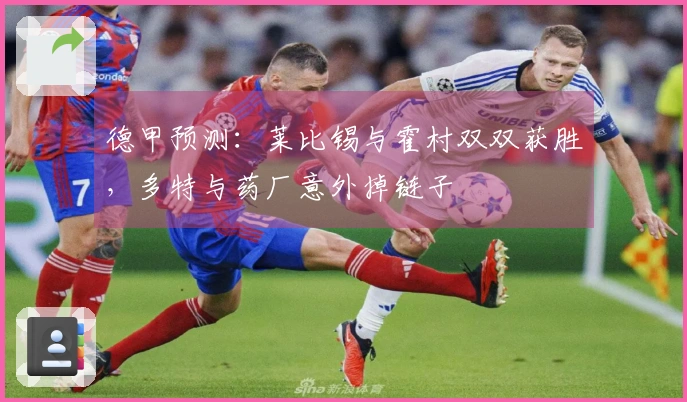 德甲预测：莱比锡与霍村双双获胜，多特与药厂意外掉链子